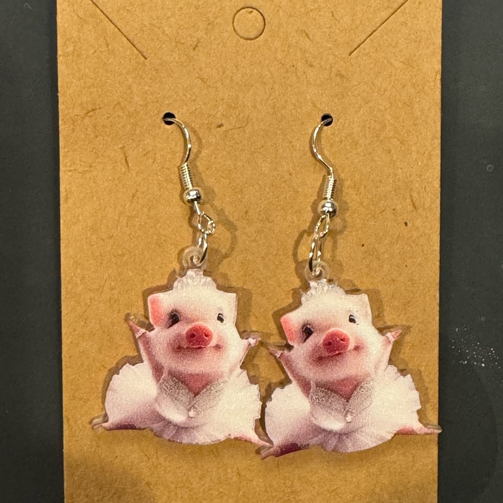 Piggy ballerina tutu earrings